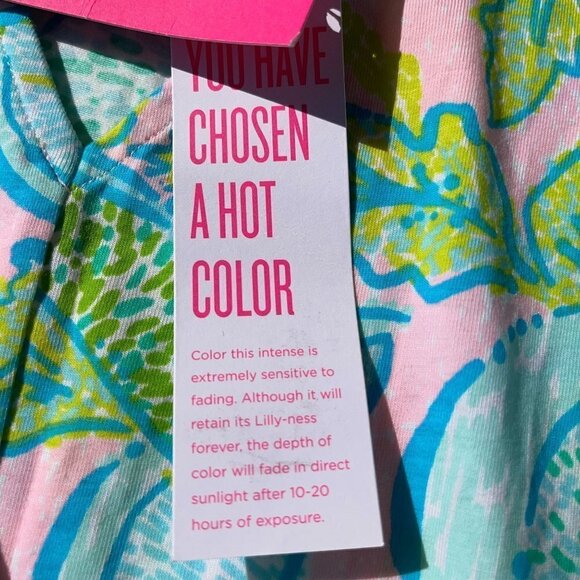 Lilly Pulitzer SMALL Urchin Pink Kirsten Tank Top in Vitamin Sea Allover Pattern - Picture 5 of 5